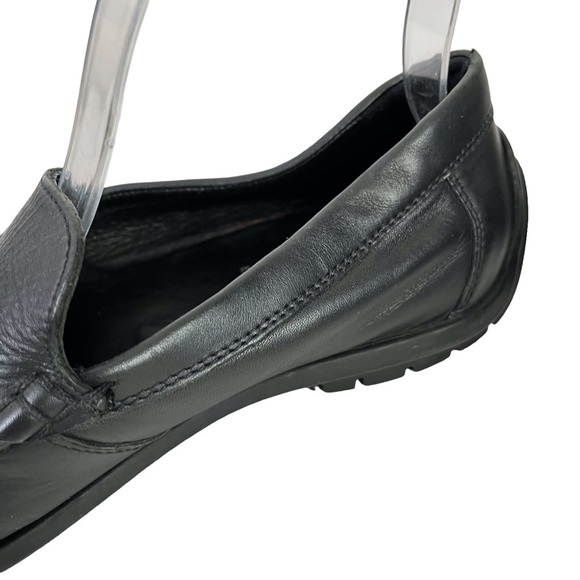 ECCO Black Slip On Drivers Driving Loafers Genuine Leather Slip On Shoes sz 41 - Picture 10 of 16